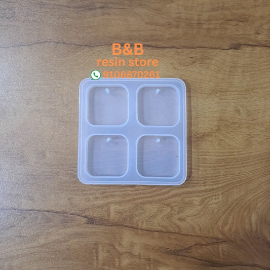 4 pic square keychain