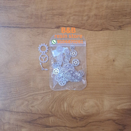 gear metal charms-silver