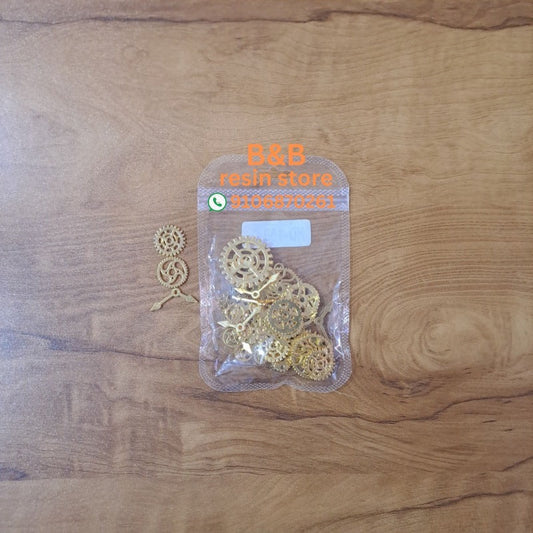 gear metal charms-gold